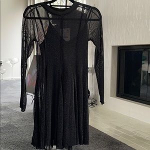 Black Sheer Silver Sparkle Dress